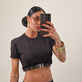 Maglia crop LARA nero