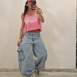 Canotta crop ADVENTURE rosa