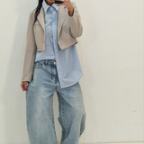 Blazer Crop tortora