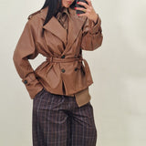 Pantalone TAMARA quadri marrone
