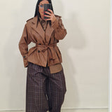Pantalone TAMARA quadri marrone
