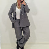 Coordinato JAMILA gessato grigio