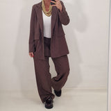 Coordinato JAMILA gessato marrone