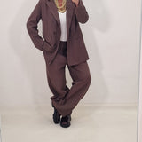 Coordinato JAMILA gessato marrone