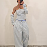 Coordinato in denim STRONG blu chiaro