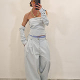 Coordinato in denim STRONG blu chiaro