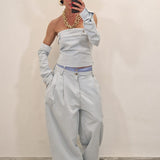Coordinato in denim STRONG blu chiaro