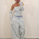 Coordinato in denim STRONG blu chiaro
