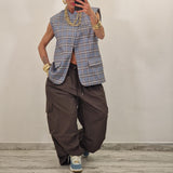 Gilet DORA quadri celeste
