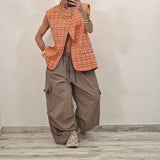 Gilet DORA quadri corallo