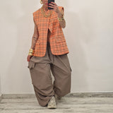 Gilet DORA quadri corallo