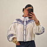 Camicia INDY bianca e blu