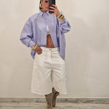 Bermuda in denim ISMAELE bianco