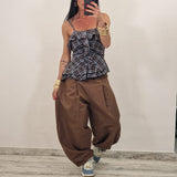 Top TANYA quadri marrone