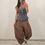 Top TANYA quadri marrone