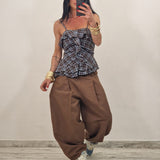 Top TANYA quadri marrone
