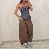 Top TANYA quadri marrone