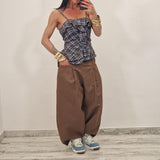 Top TANYA quadri marrone