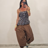 Top TANYA quadri marrone