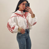 Camicia INDY bianca e rossa