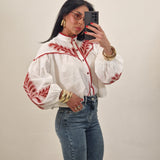 Camicia INDY bianca e rossa