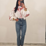 Camicia INDY bianca e rossa