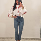 Camicia INDY bianca e rossa