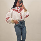 Camicia INDY bianca e rossa