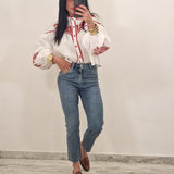 Camicia INDY bianca e rossa