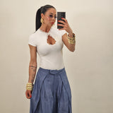 Pantalone BLOOM celeste