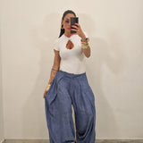 Pantalone BLOOM celeste