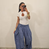 Pantalone BLOOM celeste