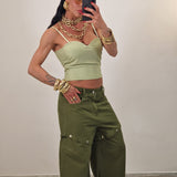 Jeans MAORI verde militare
