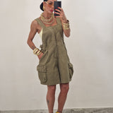 Salopette di jeans MINDY verde militare
