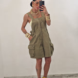 Salopette di jeans MINDY verde militare