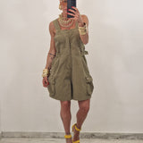 Salopette di jeans MINDY verde militare