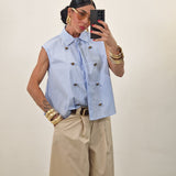 Camicia REBE righe celeste