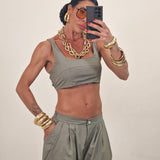 Top FASHION verde militare