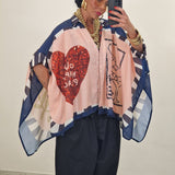 Camicia NADIZ blu e salmone