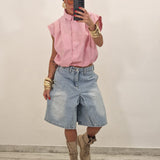 Bermuda in denim TONYA blu chiaro
