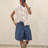 Bermuda in denim TONYA blu scuro