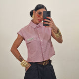 Camicia MIAMI righe rossa