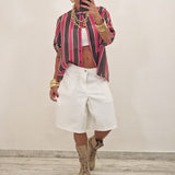 Bermuda in denim TONYA bianco