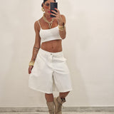 Bermuda in denim TONYA bianco