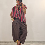 Camicia TIRANA fuxia e marrone