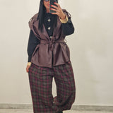 Gilet EMY ecopelle bordeaux