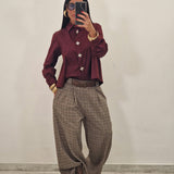 Pantalone BOB  pied de poule taupe