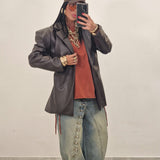 Jacket AMSTERDAM in ecopelle marrone