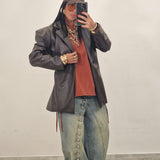 Jacket AMSTERDAM in ecopelle marrone