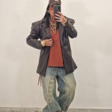 Jacket AMSTERDAM in ecopelle marrone